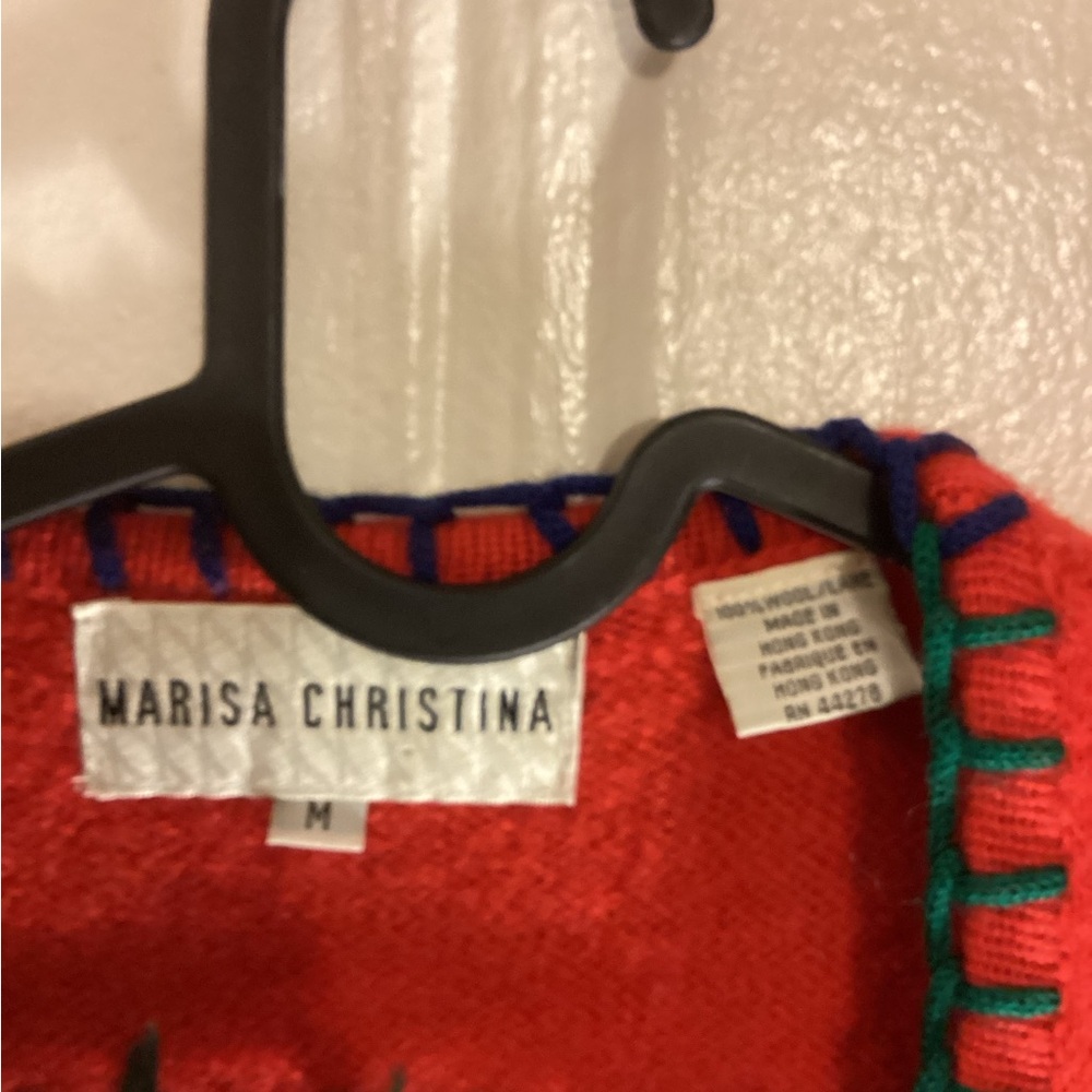 Vintage Vest Marisa Christina Red and Green Holiday - Picture 4 of 8